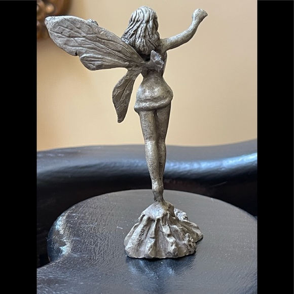 4” Tall 1981 Gallo Pewter Fairy Faerie Pixie Figurine Crystal - Picture 3 of 13